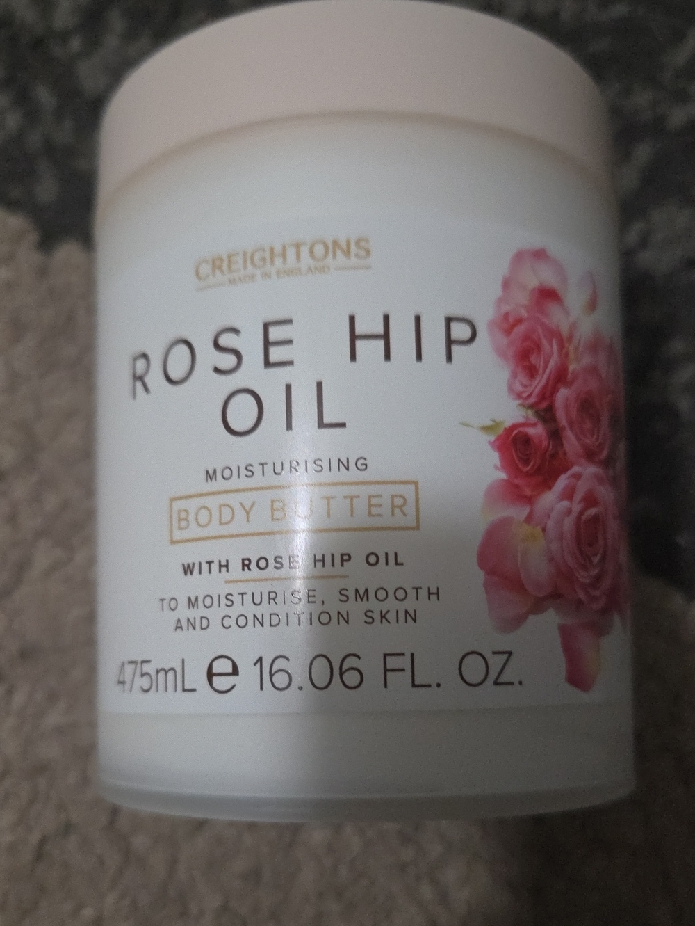 Rose Hip Oil Moisturising Body Butter - White & Pink
